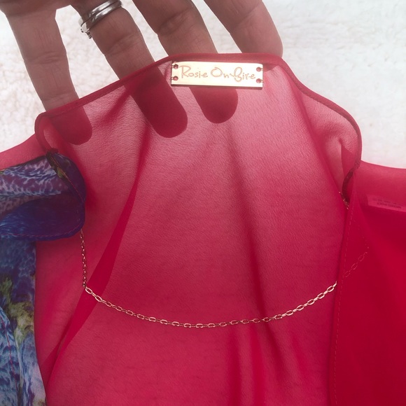 COPY - Rosie on Fire 🔥 Designer Chiffon Kimono Swimsuit coverup - Picture 4 of 7